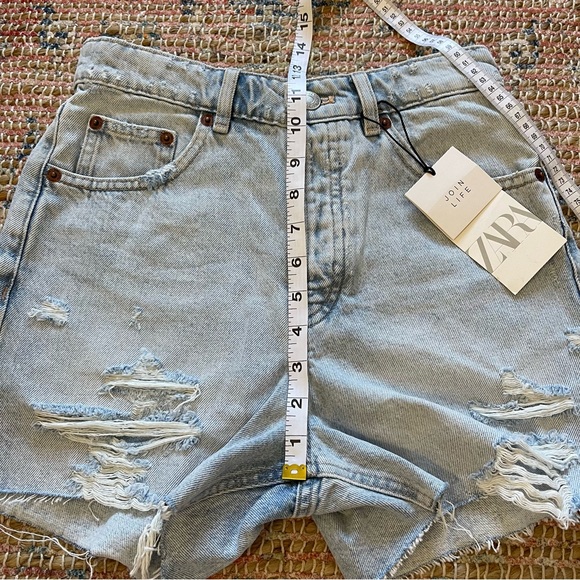 Zara Distressed High Rise Shorts - Picture 10 of 11